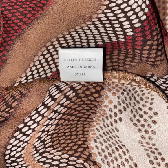 Retro Chic 70s Disco Shirt Heart Soul Bell Sleeve Brown Neutral Mod Knit Small - Picture 10 of 12